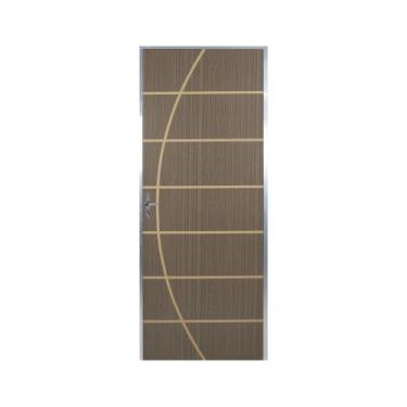 Imagem de Kit Porta de Madeira Lisa 212x85cm com Batente de Alumínio 3,6cm Ecoma