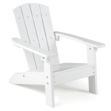 Imagem de Cadeira Adirondack Infantil Giantex Branca em HIPS para Área Externa