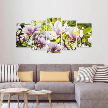 Imagem de Quadro Planta Flor Magnólia Natureza Artístico Mosaico