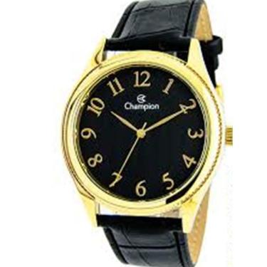 Imagem de Relógio Masculino Champion Dourado Pulseira Couro Ch22788p