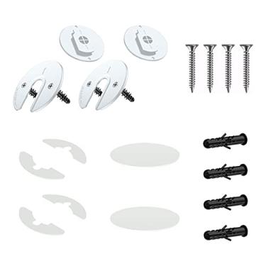 Imagem de Baoblaze Suporte para tablet de montagem na parede fácil de instalar 90 graus de rotação para telefone cozinha home office, branco