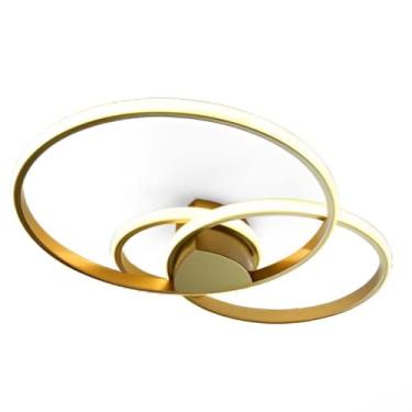 Imagem de Plafon Arco Ring Anel Triplo Dourado Led 3000k Dourado SL Importações