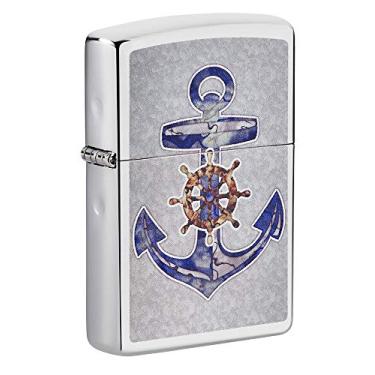 Imagem de Zippo Isqueiro de bolso cromado de alto polimento Anchor Fusion Design