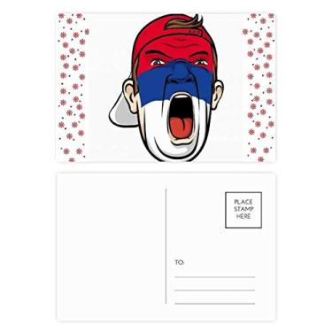 Imagem de Bandeira da Sérvia para maquiagem facial boné gritando de cabeça de Natal flor de Natal cartão postal de correspondência de bênção