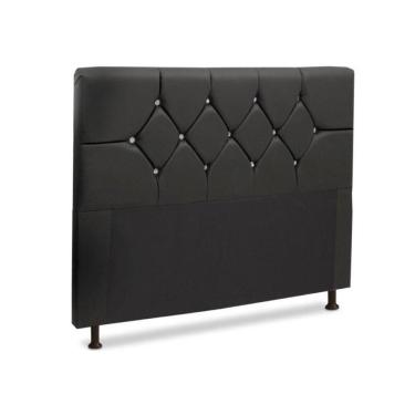 Imagem de Cabeceira Box Solteiro 90Cm França Corino Preto
