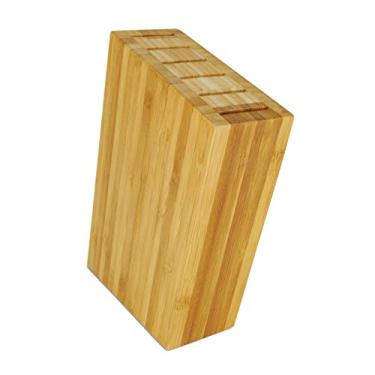 Imagem de Shun Bloco de facas de bife Sidecar de 6 compartimentos para talheres, feito de bambu durável, sustentável, autêntico bloco de faca universal japonesa, suporte de faca para balcão de cozinha