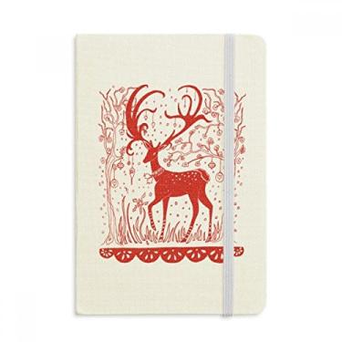 Imagem de Caderno de desenho animado com estampa de animal de veado vermelho, capa dura em tecido oficial