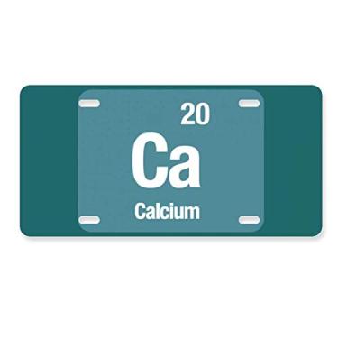 Imagem de DIYthinker Placa de licença de ciência de elementos químicos de cálcio Ca etiqueta de aço inoxidável para decoração de automóveis