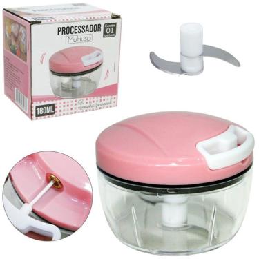 Imagem de Mini Processador Alimentos Triturador Manual 2 Lâminas 180 ml