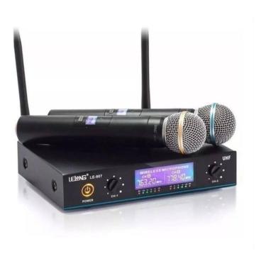 Imagem de Microfone duplo digital sem fio profissional uhf p palestras
