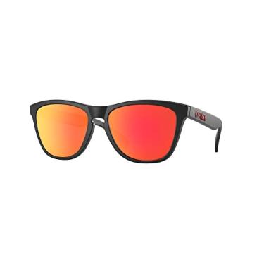 Imagem de Óculos de sol Oakley OO9245 Frogskins Low Bridge Fit Square, preto fosco/Prizm Ruby, 54 mm