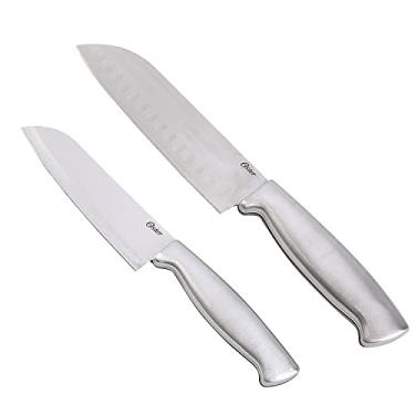 Imagem de Oster Baldwyn Conjunto Santoku de 2 peças, de aço inoxidável