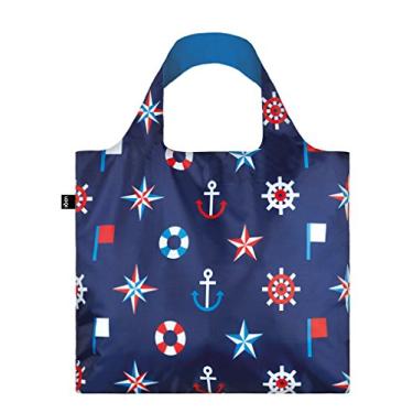 Imagem de LOQI Saco de compras reutilizável náutico clássico, azul