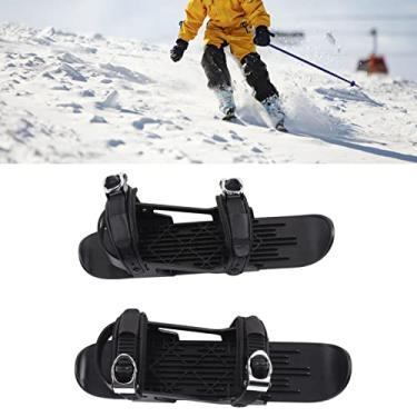 Imagem de Patins de Esqui Curtos, Mini-skiboards de Esqui Práticos Portáteis Adjustáveis para Botas de Esquis para Declive, Esportes de Inverno para Crianças (Preto)