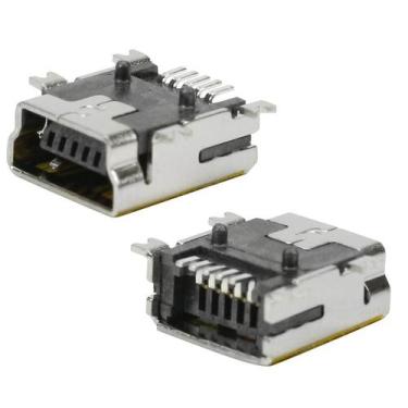 Imagem de 10x Conector Mini Usb Fêmea P/ Pci Micro Usb V3 5pinos - 5+