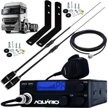Imagem de Rádio Px 40 Canais 2 Antenas Argentina Black Cabo 5,5m Suporte Diantei