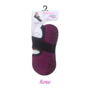 Imagem de Meia Sapatilha Pilates/Yoga Antiderrapante Centopé 1 unidade, Roxo, 35