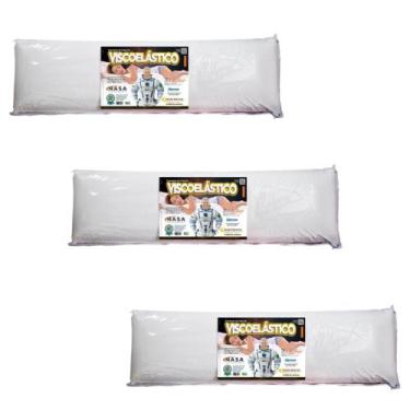 Imagem de Kit de 3 Travesseiros Nasa de Corpo - Com Capa Removível - MarcByan