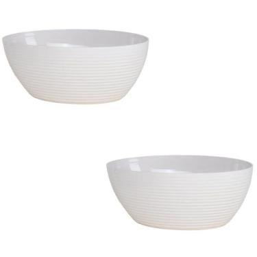 Imagem de Kit 2 Travessa Oval C/ Friso LE CHEF 33,5x23,5x12,5Cm Branca - Paramou