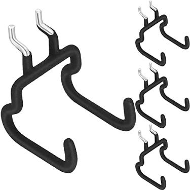 Imagem de Hotop 4 peças de ganchos para quadro de pegboard, suporte de furadeira, ganchos para pendurar preto plano utilitário gancho organizador acessório para bancada de trabalho, armazenamento de artesanato