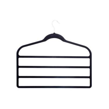 Imagem de Kit 10 Cabides de Veludo P/ Calca Saia Preto - Toaninni