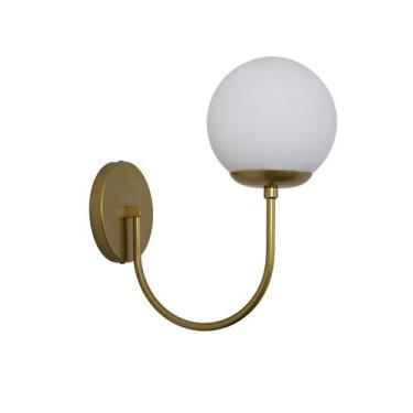 Imagem de Lustre Arandela Curva Bola Globo Dourado Fosco 15cm 257 - ILUMINAMUNDO