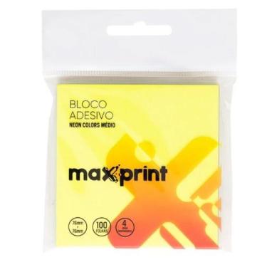 Imagem de Bloco Adesivo 76x76MM 100FL Color Neon Maxprint