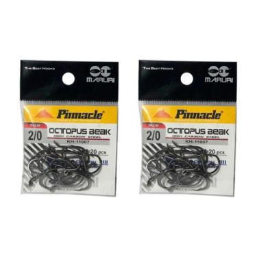 Imagem de Kit Anzol Pesca Maruri Pinnacle Octopus Beak N 2/0 40 Pçs