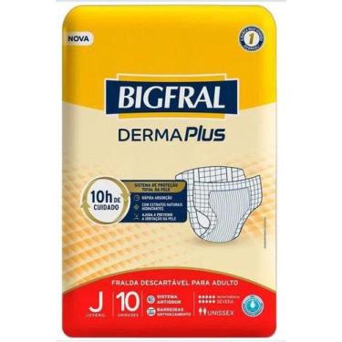 Imagem de Fralda Geriátrica BIGFRAL Derma Plus JUVENIL de 20 a 33 kg, 10, Juveni