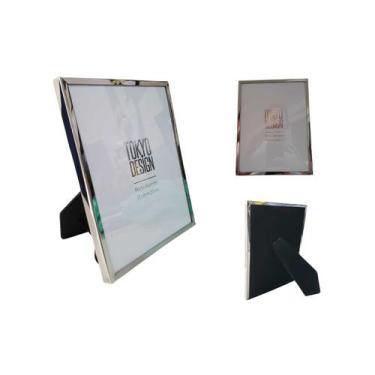 Imagem de Porta Retrato Luxo Metalizado 15x20 Moldura Com Inox Vidro - Tokio Des