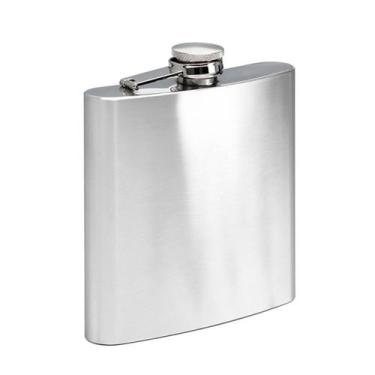 Imagem de Cantil Inox Frasco 200ml Garrafa Whiskeira Bolso Bar Cor Prateado HZ-0