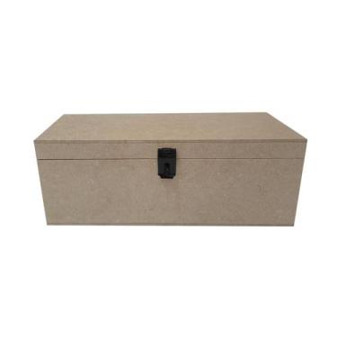 Imagem de Caixa Retangular para Mini Chandon com Dobradiça e Fecho 25x10x9 Mdf M