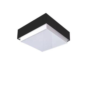 Imagem de Plafon Quadrado Vivare Md-3089 Cúpula em Tecido 40x40cm - Bivolt, Pret