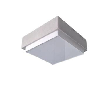 Imagem de Plafon Quadrado Vivare Md-3089 Cúpula em Tecido 40x40cm - Bivolt, Rust