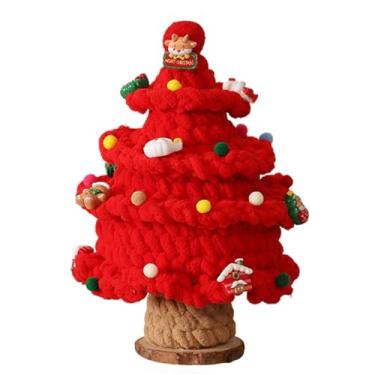Imagem de Árvore de Natal de mesa,Árvore de Natal de tampo de mesa pequena | Árvore de Natal pequena de cone de malha,Enfeites coloridos decorativos de árvore de Natal de mesa de 26 cm/10 polegadas para lembran