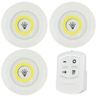 Imagem de Conjunto Lâmpada Led 3 Spots Luminária Sem Fio + Controle - EFICIENTE