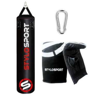 Imagem de SACO DE PANCADA STYLO 160 + 1 LUVA BATE SACO ADULTO (Preto)