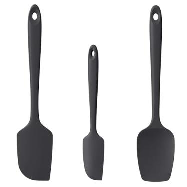 Imagem de Conjunto de 3 espátulas de silicone resistente ao calor, raspador de alta temperatura Luxiwise 1600ºC, antiaderente, livre de BPA para misturar sem costura, dobrar, raspar com itens essenciais de
