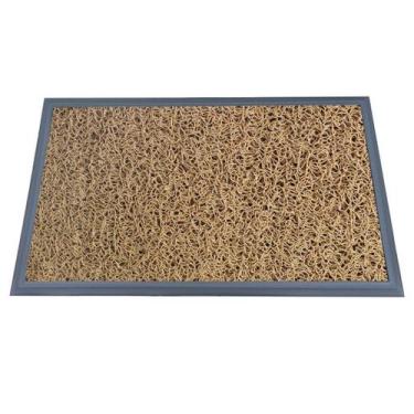 Imagem de Tapete Capacho Vinil 12mm com Borda 67x77Cm - MCores,  Bege Escuro