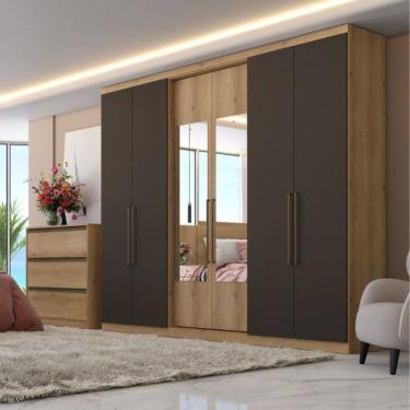 Imagem de Guarda Roupa Casal com Espelho 6 Portas Passione Glass THB