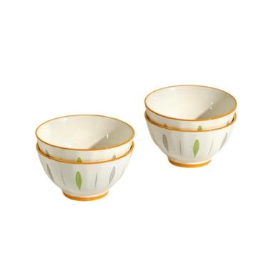 Imagem de Tigelas e pratos coloridos minimalistas para uso doméstico, utensílios de mesa de cerâmica fresca - Tigelas Aoki de 12,7 cm, 4 peças