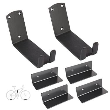 Imagem de FORWODE Pacote com 2 ganchos de suporte de parede de bicicleta, suporte de bicicleta para garagem, ganchos de pedal de armazenamento de bicicleta resistentes com almofada de borracha, máximo de 22,7
