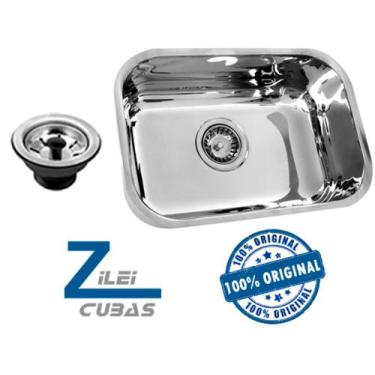 Imagem de Cuba inox para cozinha n2 56X34X17 com válvula - Zilei Cubas