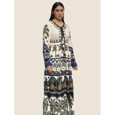 Imagem de Vestido Estampado Jardim Tropical Farm Cor:;Tamanho:GG-Feminino