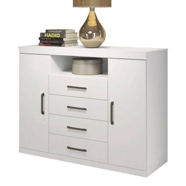 Imagem de Cômoda Havana Master 2 Portas E 4 Gavetas Branco - Santos Andirá Branco