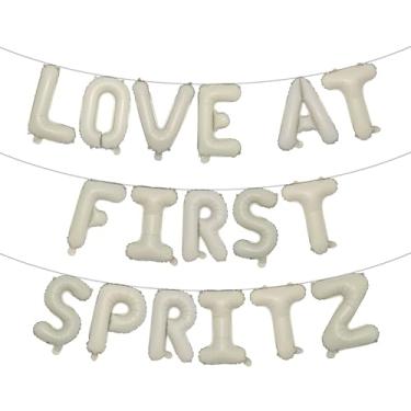 Imagem de Faixa balão Love at First Spritz - Decorações de chá de panela Aperol Spritz para ela, decorações de festa de casamento de despedida de solteira (LOVE AT FIRST SPRITZ Cream)