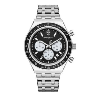 Imagem de Relógio Masculino London Steel Silver Black 43mm - Phillip London