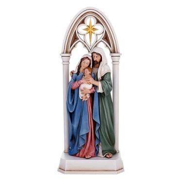 Imagem de Avalon Gallery Estatueta de Natal - Estátua de resina da família sagrada do arco da catedral, 30,5 cm A, presépio de Belém