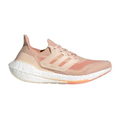 Imagem de adidas Tênis de corrida feminino Ultraboost 21, Halo Blush/Wonder Branco/Ambient Blush, 5.5