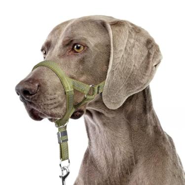 Imagem de BARKLESS Coleira de cabeça resistente para cães médios e grandes, frente única reflexiva suave com elo de segurança, coleira de focinheira de treinamento de cães de nylon ajustável para controle de